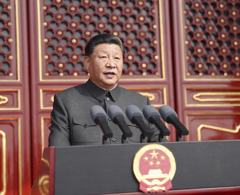 10月1日上午，慶祝中華人民共和國成立70周年大會在北京天安門廣場隆重舉行。中共中央總書記、國家主席、中央軍委主席習近平發表重要講話。